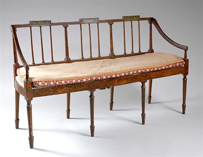 Lot 1570 - George III Painted Settee Late 18th century...