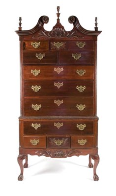 Lot 222 - Chippendale Style Mahogany High Chest of...