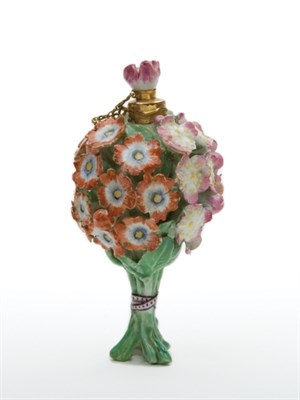 Lot 1655 - English Porcelain Gold Mounted Scent Bottle...