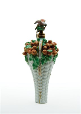 Lot 1653 - English Porcelain Gold Mounted Scent Bottle...