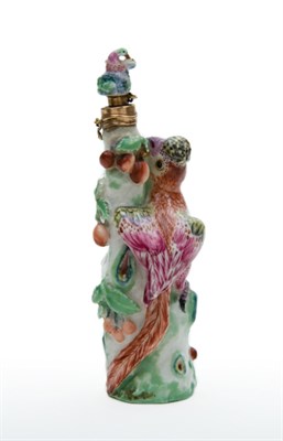 Lot 1657 - English Porcelain Gold Mounted Scent Bottle...