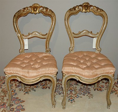 Lot 389 - Pair of Italian Parcel Gilt and Painted Side...