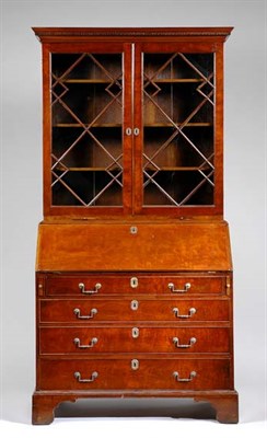 Lot 1186 - George III Mahogany Bureau Bookcase The...