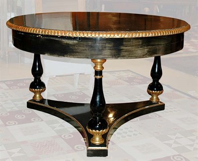 Lot 413 - Neoclassical Style Parcel Gilt Black Painted...