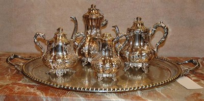 Lot 297 - Continental Silver Plated Four-Piece Coffee...