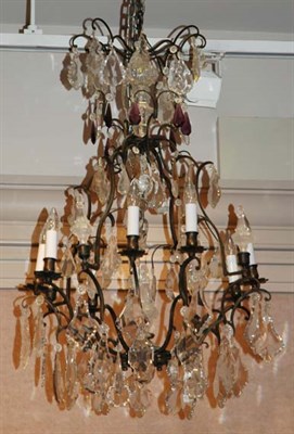 Lot 1604 - Louis XV Gilt-Metal and Cut Glass Eight-Light...