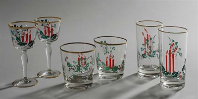 Lot 4772 - Holly Decorated Glassware Service...