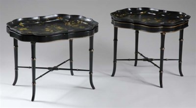 Lot 1376 - Pair of Early Victorian Gilt Decorated Papier...