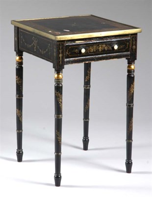 Lot 1182 - Regency Brass Mounted Painted and Black...