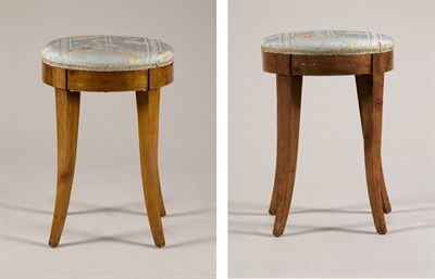 Lot 1447 - Pair of Biedermeier Walnut Stools Second...