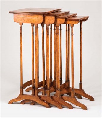Lot 1457 - George III Style Nest of Four Walnut Side...