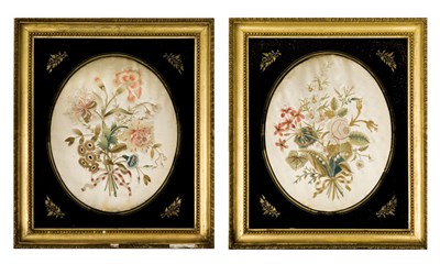 Lot 1111 - Pair of English Silk Embroidered Needlework...