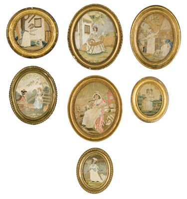 Lot 1122 - Group of Seven English Needlework Embroidered...