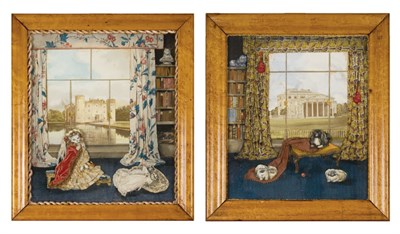 Lot 1119 - Two Late Victorian Fabric and Painted...
