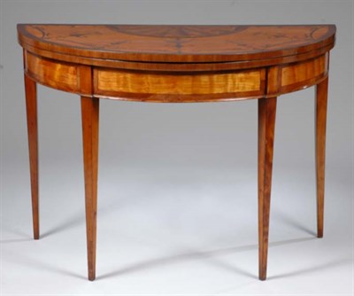 Lot 1176 - George III Marquetry Inlaid Satinwood Games...