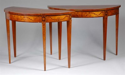 Lot 1555 - Pair of George III Marquetry Inlaid Satinwood...