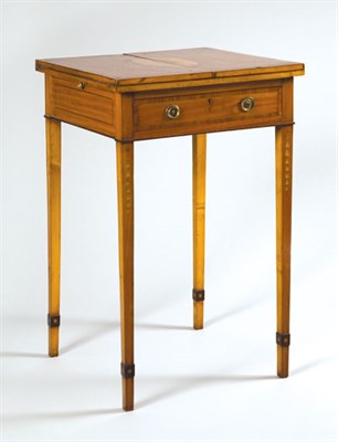 Lot 1402 - George III Marquetry Inlaid Satinwood Writing...
