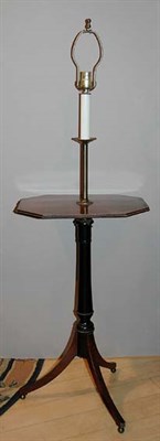 Lot 1403 - Regency Style Brass Rosewood Floor Lamp With a...