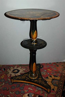 Lot 1405 - Regency Gilt Decorated Black Lacquered Tip-Top...
