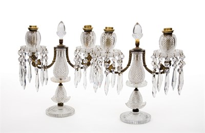 Lot 1621 - Pair of Regency Gilt-Bronze and Cut Glass...
