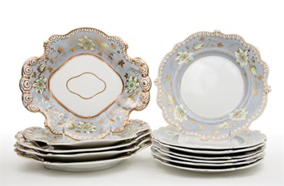 Lot 1628 - English Porcelain Partial Dessert Service 19th...