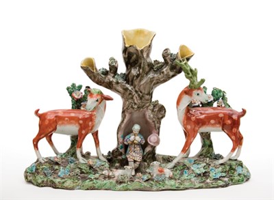 Lot 1410 - Staffordshire Earthenware Deer Group Spill...