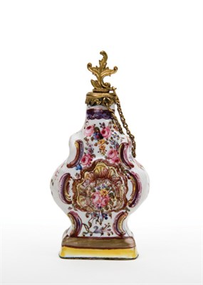Lot 1667 - English Rococo Enamel Scent Bottle 18th...