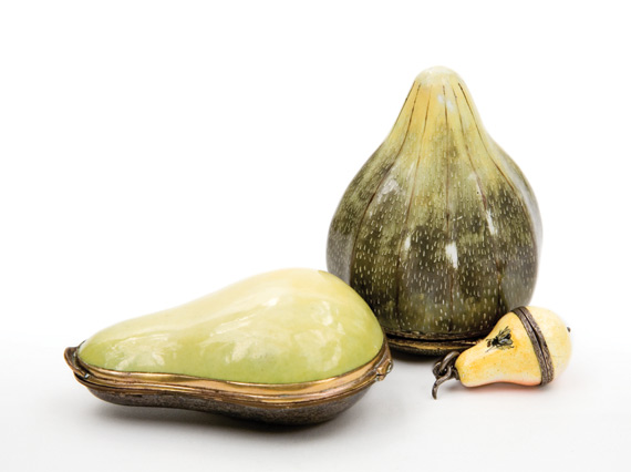 Lot 1668 - English Enamel Box of a Fig; Together with an...