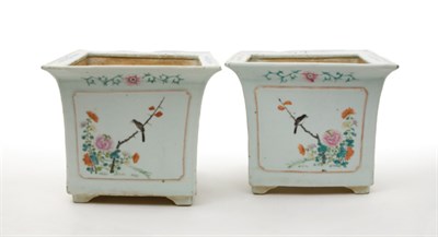 Lot 1253 - Pair of Chinese Export Porcelain Jardinieres...