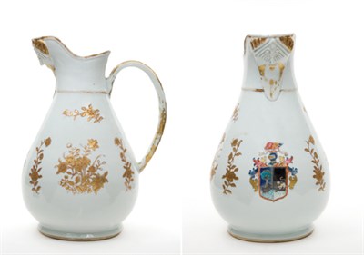 Lot 1295 - Chinese Export Armorial Porcelain Ewer...
