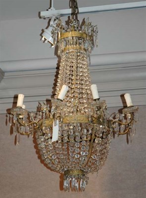 Lot 1606 - Empire Gilt-Metal and Cut Glass Four-Light...