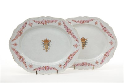Lot 1299 - Pair of Chinese Export Armorial Porcelain...