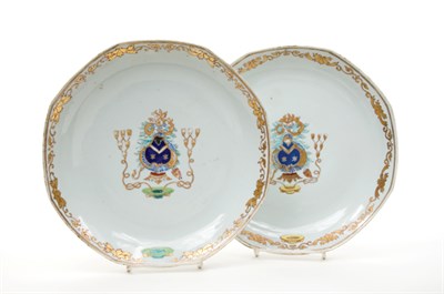 Lot 1304 - Pair of Chinese Export Armorial Porcelain...