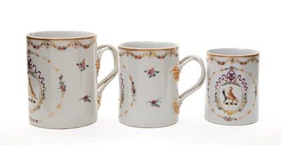 Lot 1334 - Graduated Set of Three Chinese Export Armorial...
