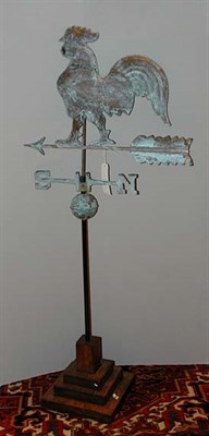 Lot 2223A - Copper Hollow Body Rooster-Form Weather Vane...