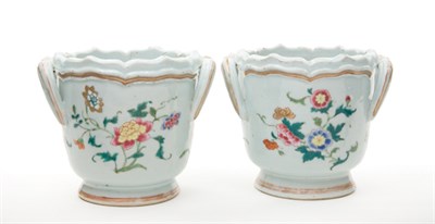 Lot 1348 - Pair of Chinese Export Porcelain Wine Coolers...
