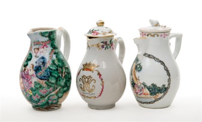 Lot 1268 - Group of Three Chinese Export Porcelain Milk...