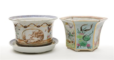 Lot 1259 - Two Chinese Export Porcelain Jardinieres...