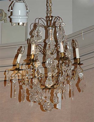Lot 1605 - Louis XV Style Gilt-Metal and Cut Glass...