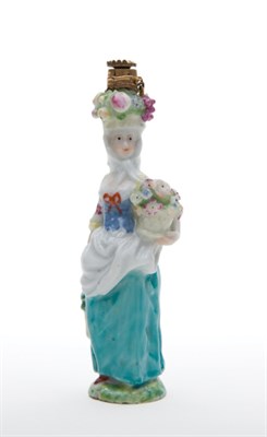 Lot 1658 - English Porcelain Gold Mounted Scent Bottle...