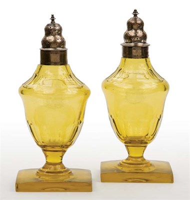 Lot 1484 - Pair of George III Style Silver Mounted Glass...