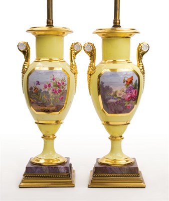 Lot 1454 - Pair of Paris Porcelain Vases 19th Century...