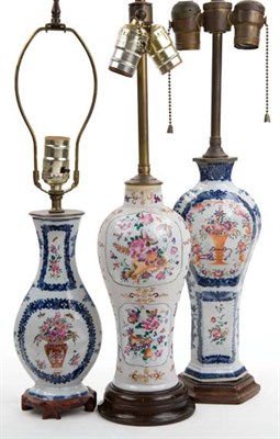Lot 1634 - Group of Three Chinese Export Porcelain Vases...
