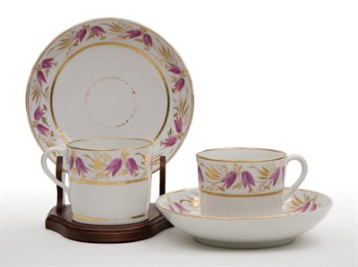 Lot 1636 - Set of Eight English Cups and Saucers Early...