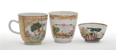 Lot 1360 - Group of Three Chinese Export Porcelain Cups...