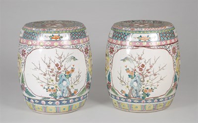 Lot 1362 - Pair of Chinese Porcelain Garden Seats Early...