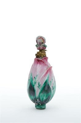 Lot 1644 - English Porcelain Gold Mounted Scent Bottle...