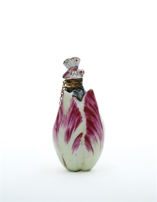 Lot 1649 - English Porcelain Gold Mounted Scent Bottle...