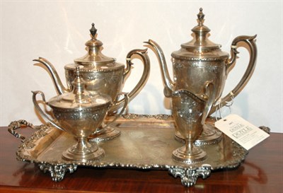 Lot 397 - Sterling Silver Coffee and Tea Service with...