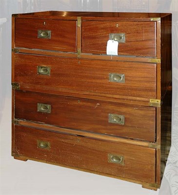 Lot 352 - George III Brass Bound Mahogany Campaign Chest...